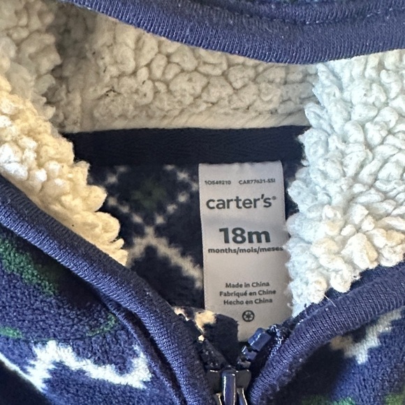 Carter's - Blue and Green Patterned Footie Bunting Bag - Picture 2 of 5